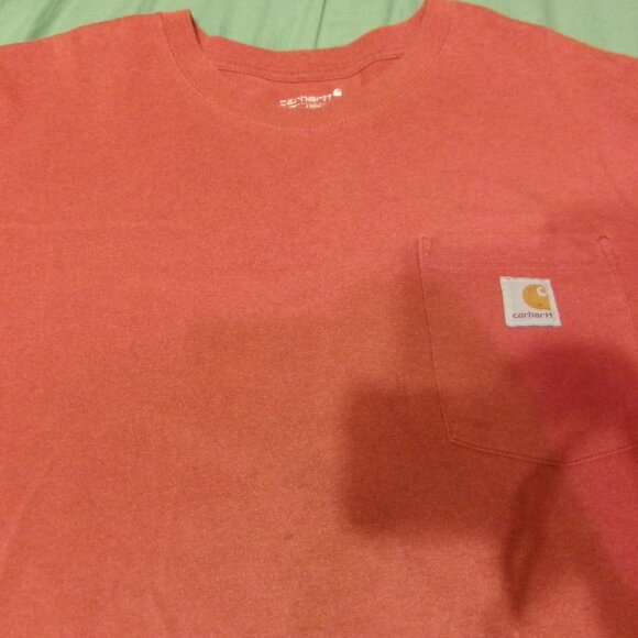 Carhartt K87 Loose Fit Men's 2XL Short Sleeve Work Pocket T-Shirt Red Stained - Picture 3 of 16
